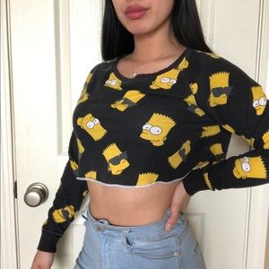 SOLD | The Simpson’s Crop Top | Raw Cut Crop Top